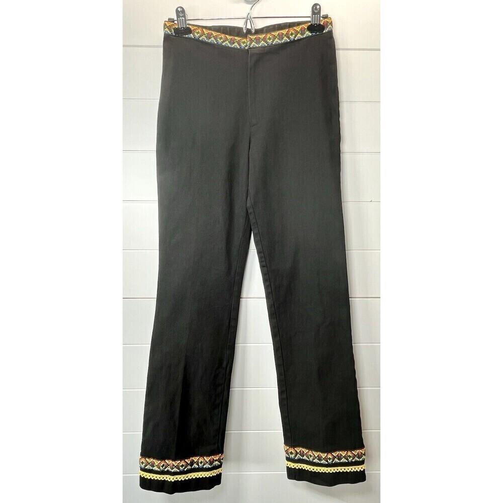 Tracy Evans Limited Pants Embroidered Y2k Boho Western Grunge Black Bootcut 9